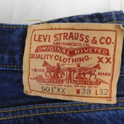 Pair of Levi Denim Jeans, 501 xx, W 38, L 32