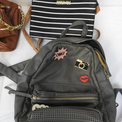 4 Purses/Bags, Kenneth Cole, Steve Madden, Backpack