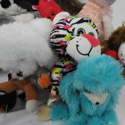 Lot of Stuffed Animals, Watermelon, Tigers, Sloths, Turtle