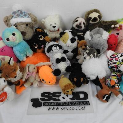 Lot of Stuffed Animals, Watermelon, Tigers, Sloths, Turtle
