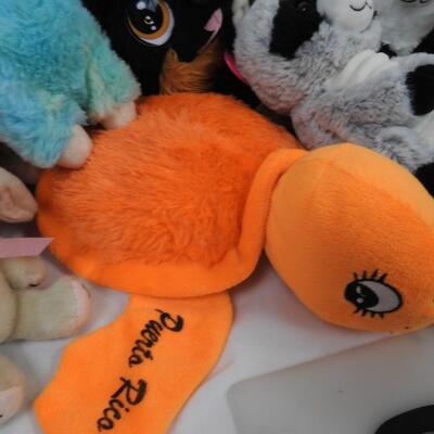 Lot of Stuffed Animals, Watermelon, Tigers, Sloths, Turtle