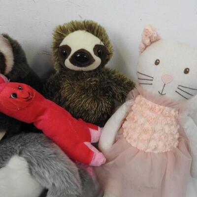 Lot of Stuffed Animals, Watermelon, Tigers, Sloths, Turtle