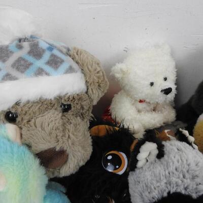 Lot of Stuffed Animals, Watermelon, Tigers, Sloths, Turtle