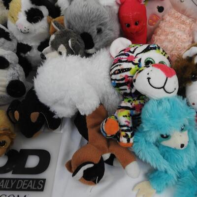 Lot of Stuffed Animals, Watermelon, Tigers, Sloths, Turtle