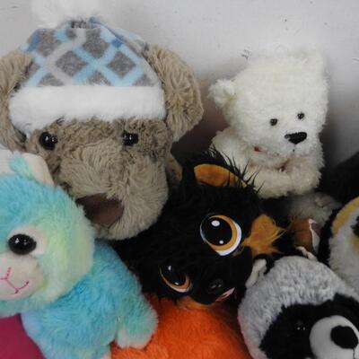 Lot of Stuffed Animals, Watermelon, Tigers, Sloths, Turtle