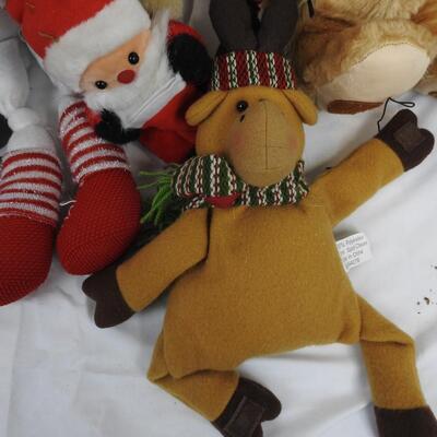 Lot of Stuffed animals, Chinchilla, Christmas Bears, Santas