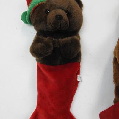 7 Stuffed Animal Xmas Stockings: 3 styles,  5 Bear and 2 Moose.