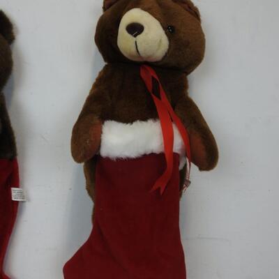 7 Stuffed Animal Xmas Stockings: 3 styles,  5 Bear and 2 Moose.