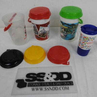 3 Disney Park Food Containers, 1 Disney Water Bottle