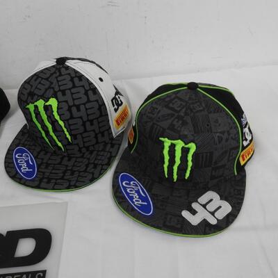 5 Ballcap Hats, 2 Monster Ford Nascar, Napa Racing, Rockstar Energy, Chargers