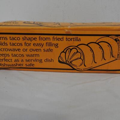 Taco Server, White Ceramic, with Box