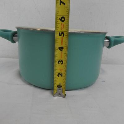 Aqua Turquoise Soup Pot/Pan with 2 Handles