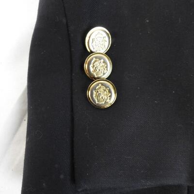 4 pc Men's Dress Clothing, 2 pc Gray Suit, Navy Jacket, Tan Jacket 38S & 40S