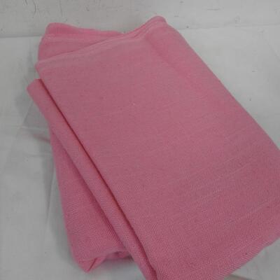 7 pc Fabric Pieces, Baby Designs, Sheep, Bunnies, White, Pink