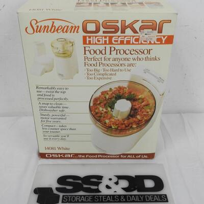 New Old Stock Sunbeam Oskar Food Processor, Open Box