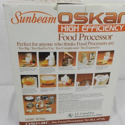 New Old Stock Sunbeam Oskar Food Processor, Open Box