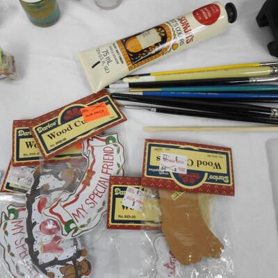 Lot of Paints and Brushes, Acrylic Paint