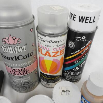 Lot of Paints and Brushes, Acrylic Paint