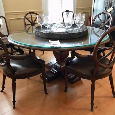 pedestal dining table with glass $650
52 X30