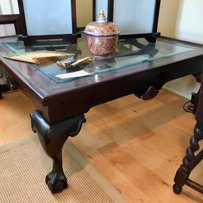 Chippendale style glass top coffee table $149
48 X 48 X 16