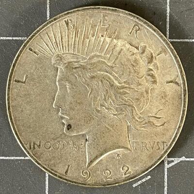 1922 Peace Dollar $1 US Silver Coin