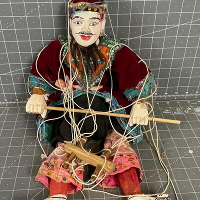 Marionette Wood Vintage Fabric Puppet