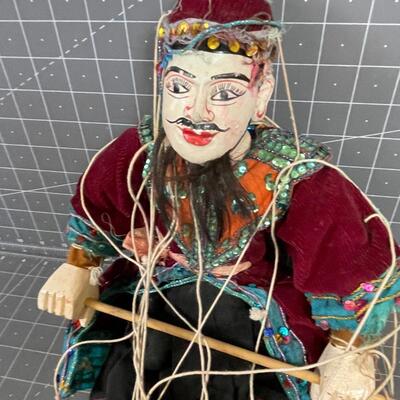 Marionette Wood Vintage Fabric Puppet