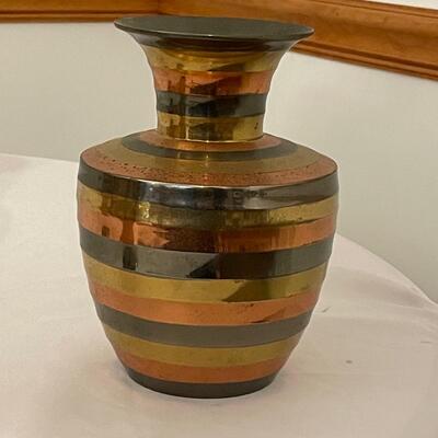 Indian Tri-Metal Vases & Keepsake Box (B-RG)