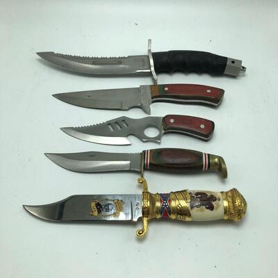 Robert E Lee Franklin Mint Bowie Knife & Four More Bowie Knives (B-MG)