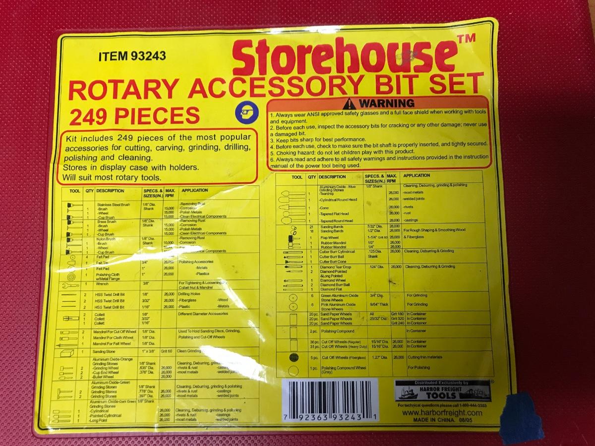LotDremel tool and Harbor Freight accessory kit.