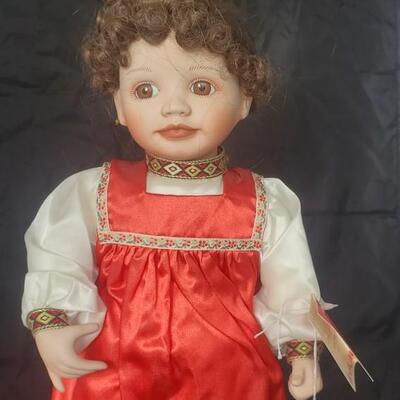 Doll in Red & White Dress