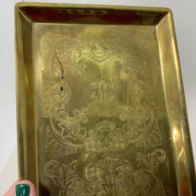 -1- Etched Brass Tray | Byzantine Empire Crest | Bracelet | Pin