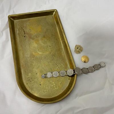 -1- Etched Brass Tray | Byzantine Empire Crest | Bracelet | Pin