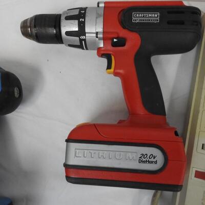 Craftsman Drill, Channel Lock Drill, No Chargers, Power Strips