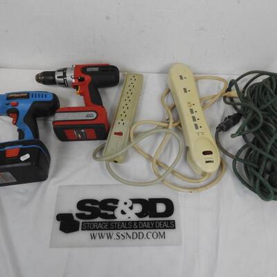Craftsman Drill, Channel Lock Drill, No Chargers, Power Strips