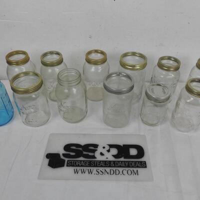 12 Canning Jars, Atlas, Kerr, Ball