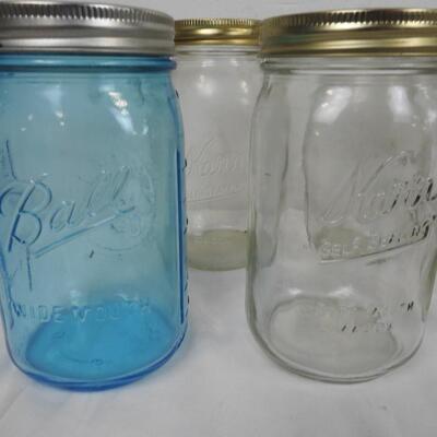 12 Canning Jars, Atlas, Kerr, Ball