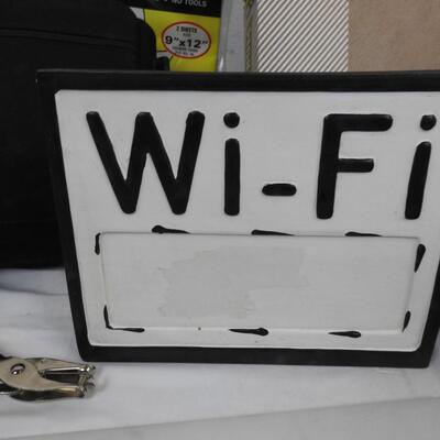 13 pc Office Supplies, Binders, Ceramic Wi-fi Sign, Planner