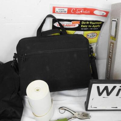 13 pc Office Supplies, Binders, Ceramic Wi-fi Sign, Planner