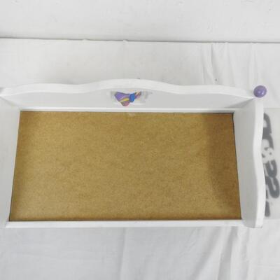 22 inch White Doll bed with Spinning Butterfly