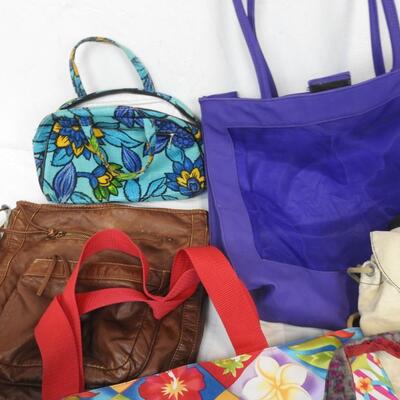 7 Assorted Purses: Fit&fresh, Kipkling, Variety of Patterns and Material