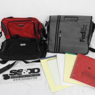 Office Lot: 3 Messenger Bags, Protege Bags, FedEx, Notebook Paper