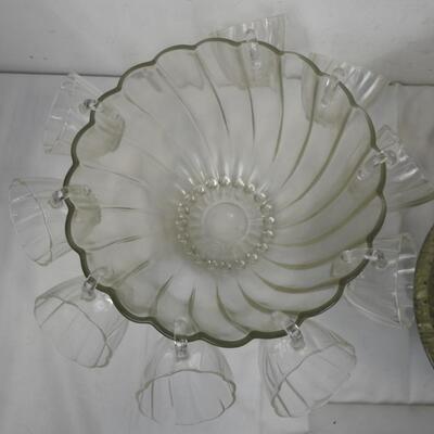 8+ pc Kitchen Lot: Springform Pans, Punch Bowl With 9 Glasses, Ceramic Jar