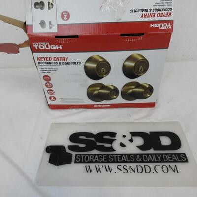Keyed Entry Hyper Tough Doorknobs and Deadbolts Tested, One Interior Knob Dented