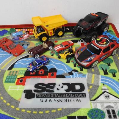 Toy Cars: Mellissa & Doug Play Rug, Wooden Cars, Dump Truck