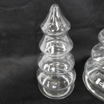 3 Clear Glass Tree Jars, Different SIzes