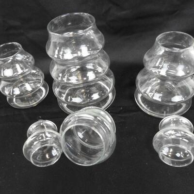 3 Clear Glass Tree Jars, Different SIzes
