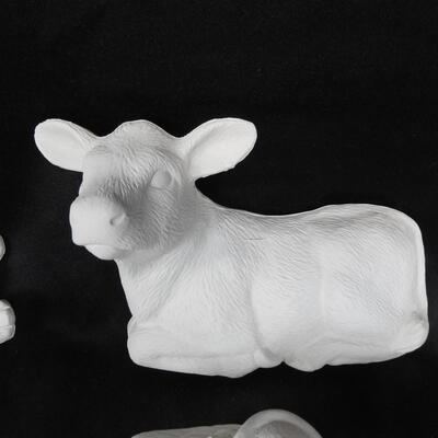 Ceramic Christmas Lot: Mostly Greenware/Not fired yet, Bears, Santa, and Big Dog