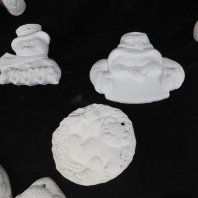 23 Christmas Ceramic Bears: White and Ready to Be Painted, Some Painted