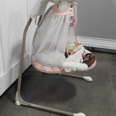 Fisher Price Baby Swing, Motorized, Works, Pink/White
